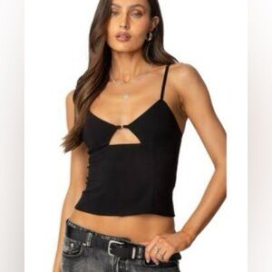 Edikted Liana Cut Out Black Tank Top